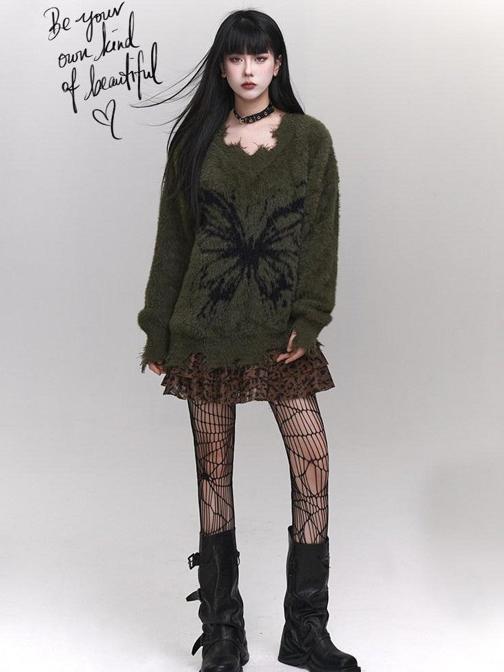 LADYGHOST Ethereal Ghost Girl Milky Slouchy Women&