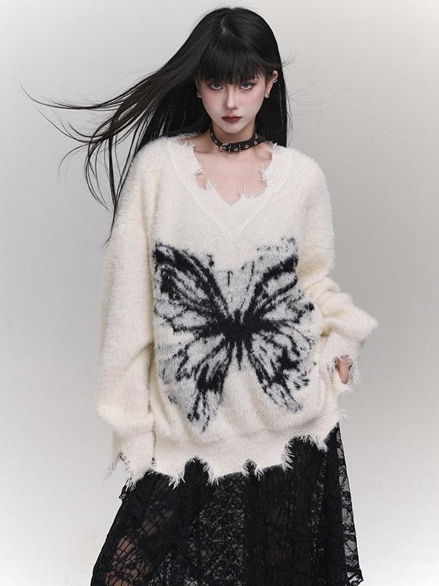 LADYGHOST Ethereal Ghost Girl Milky Slouchy Women&