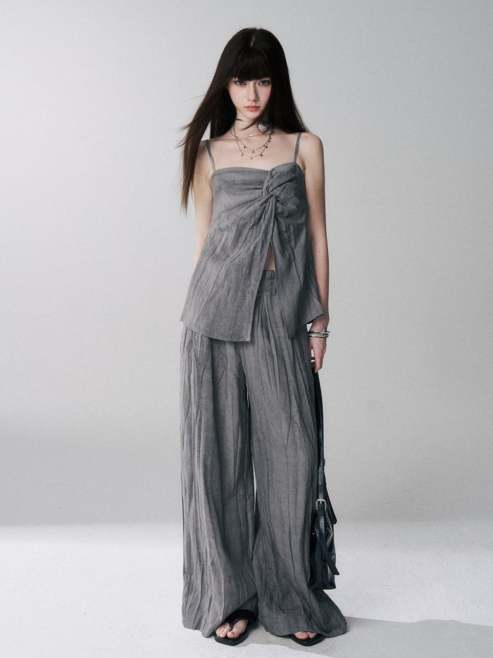 LADYGHOST Ethereal Korean Gray Unique Design Women&