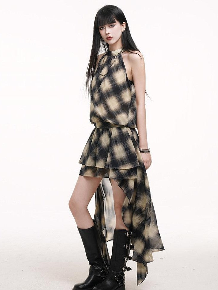 LADYGHOST Ethereal Leopard Print Asymmetric Women&
