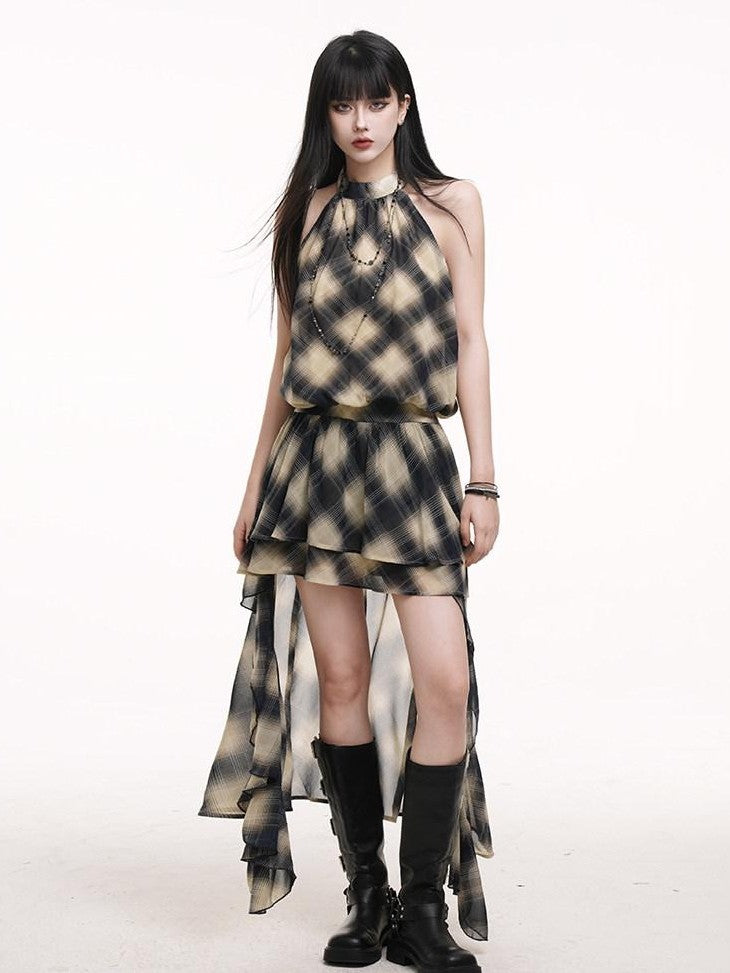 LADYGHOST Ethereal Leopard Print Asymmetric Women&