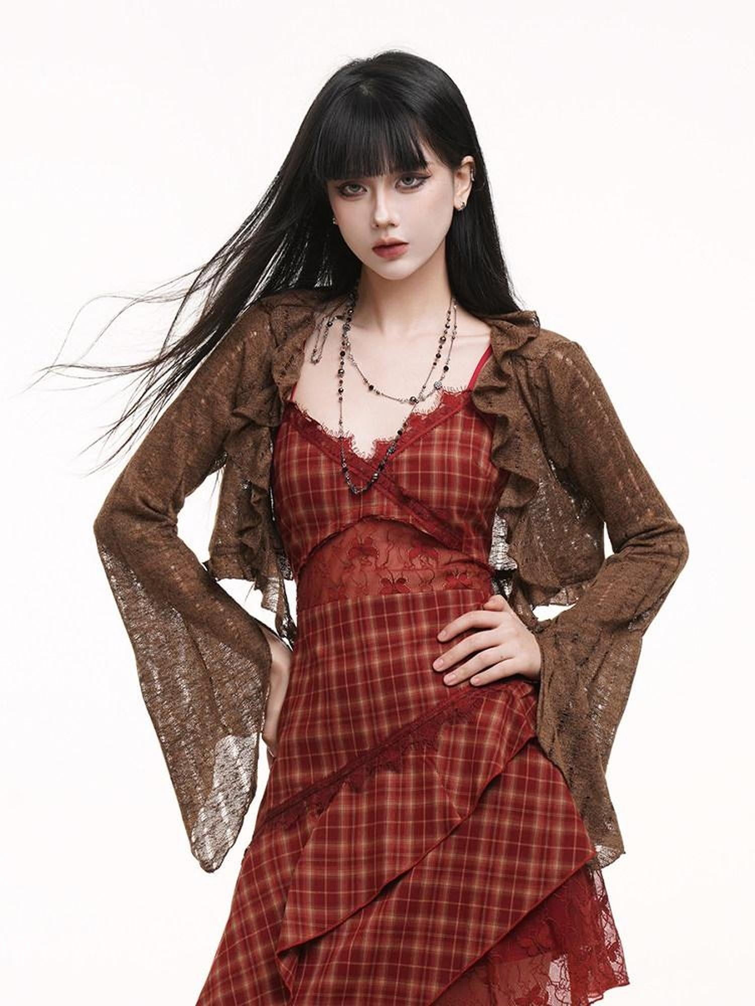 LADYGHOST Ethereal Lightweight Cropped Open Front Women&