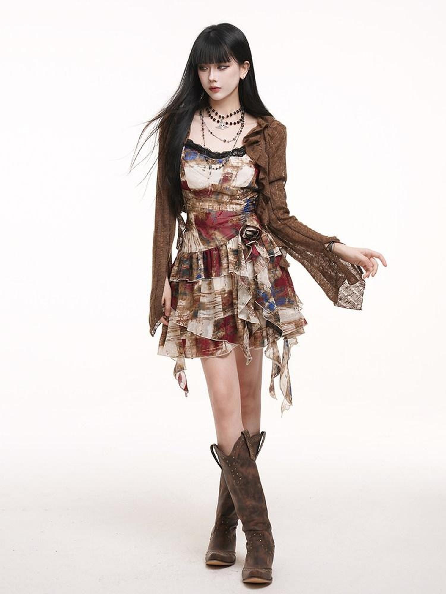 LADYGHOST Ethereal Lightweight Cropped Open Front Women&