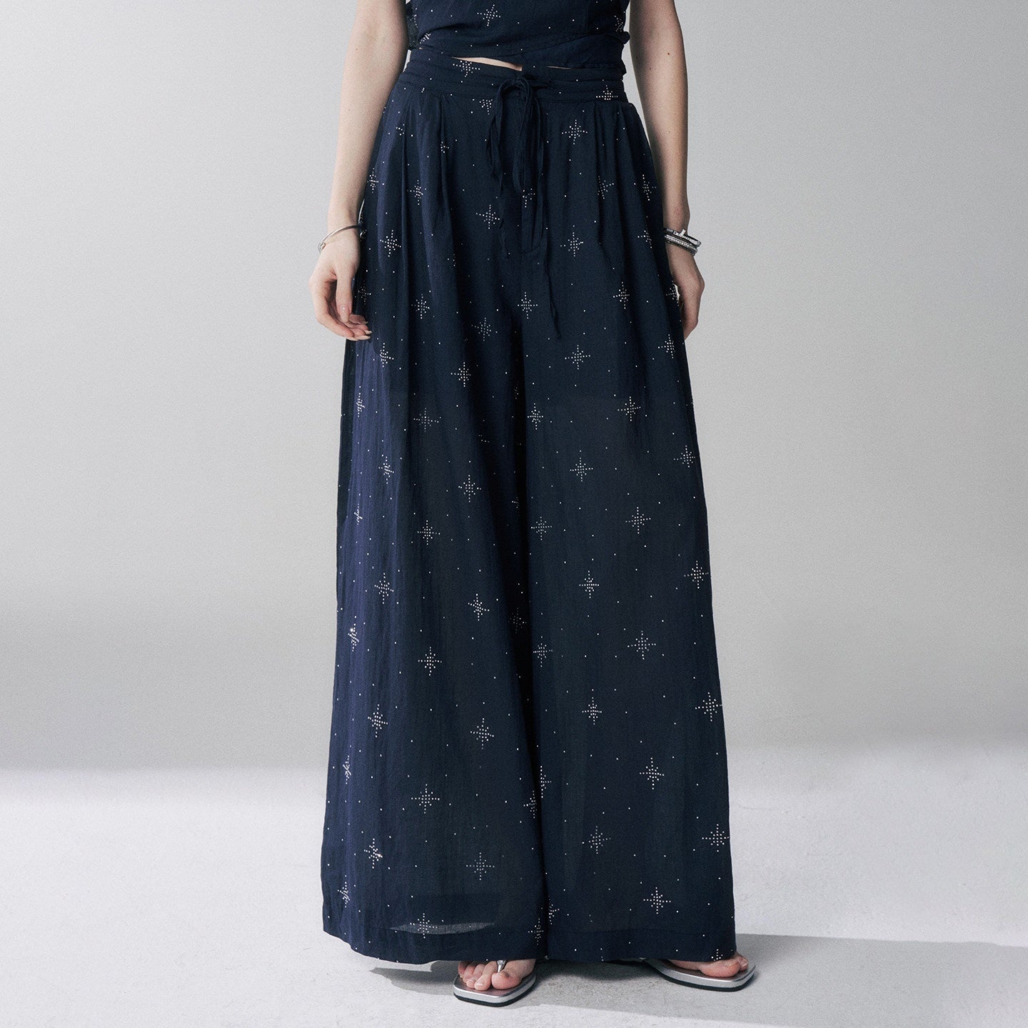 LADYGHOST_Ethereal_Navy_Rhinestone_Wide_Leg_Women&
