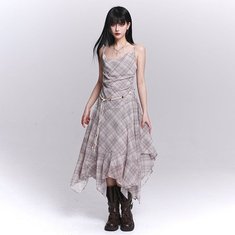 LADYGHOST_Ethereal_Purple_Strappy_Asymmetrical_Hem_Cinched_Waist_Women&