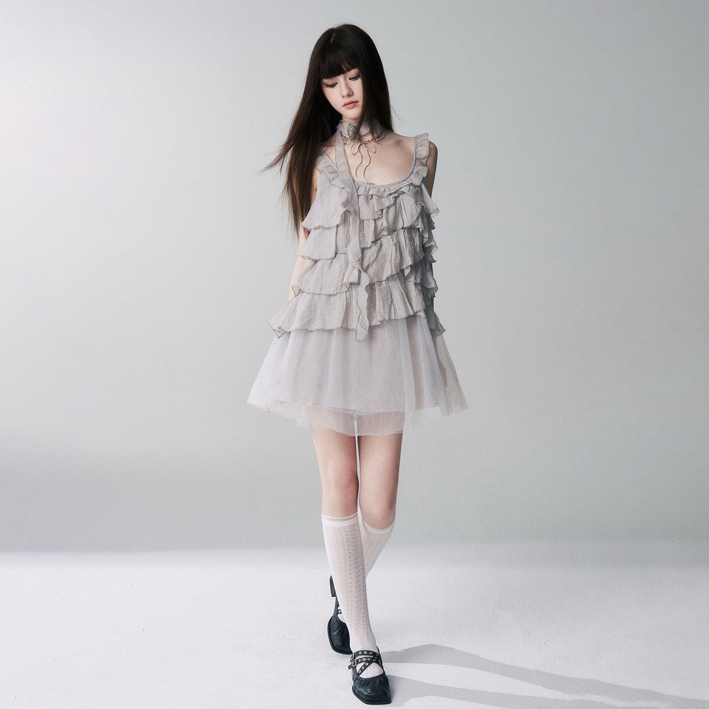 LADYGHOST_Ethereal_Short_Layered_Ruffle_Women&
