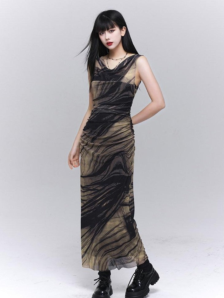 LADYGHOST Ethereal Sleeveless Cinched Waist Fitted Women&