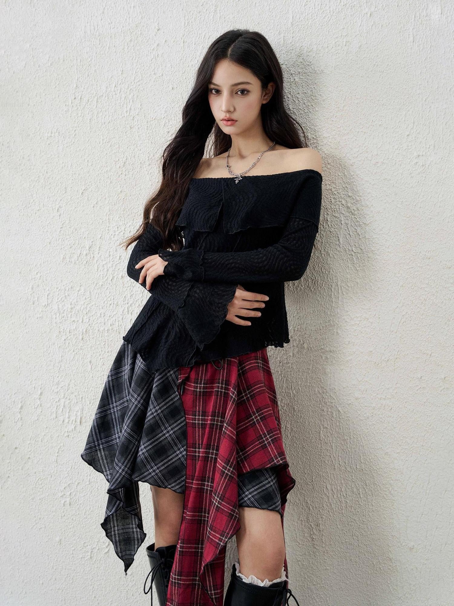 LADYGHOST Ethereal Textured Off Shoulder Women&