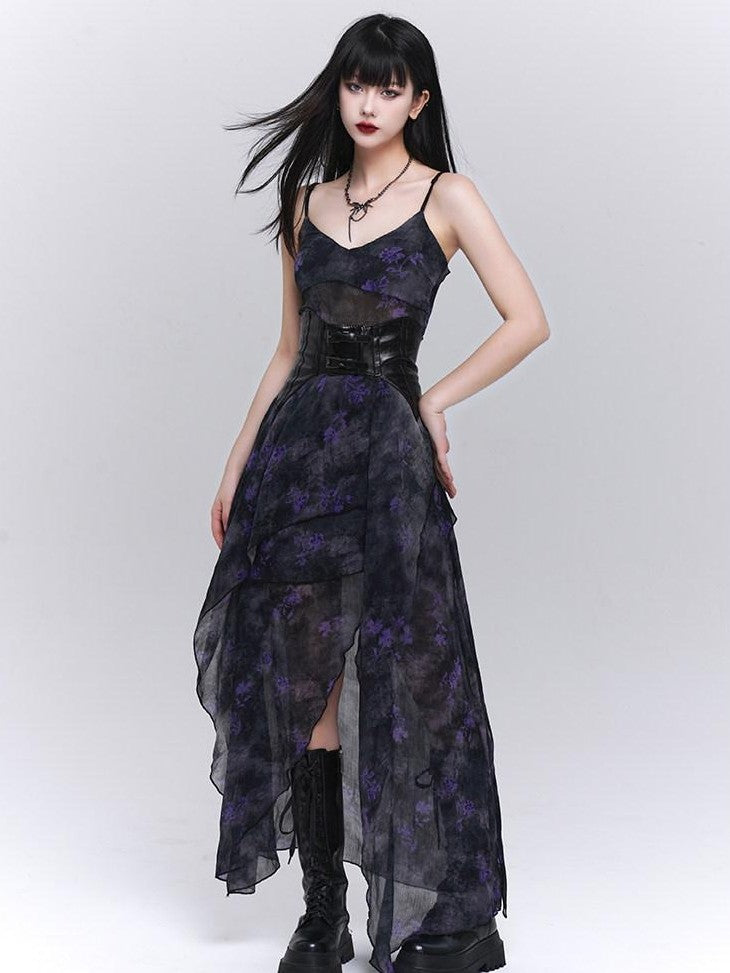 LADYGHOST Ethereal Unique Asymmetrical Hem Strappy Women&