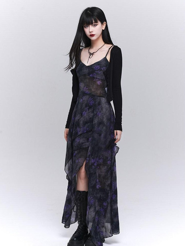 LADYGHOST Ethereal Unique Asymmetrical Hem Strappy Women&