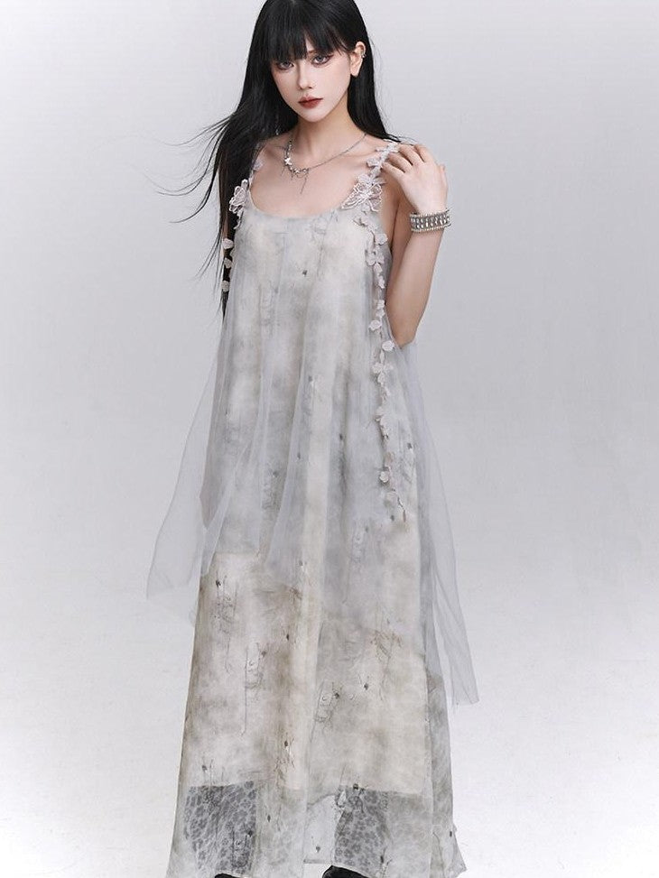 LADYGHOST Ethereal White Spaghetti Strap Loose Beach Women&