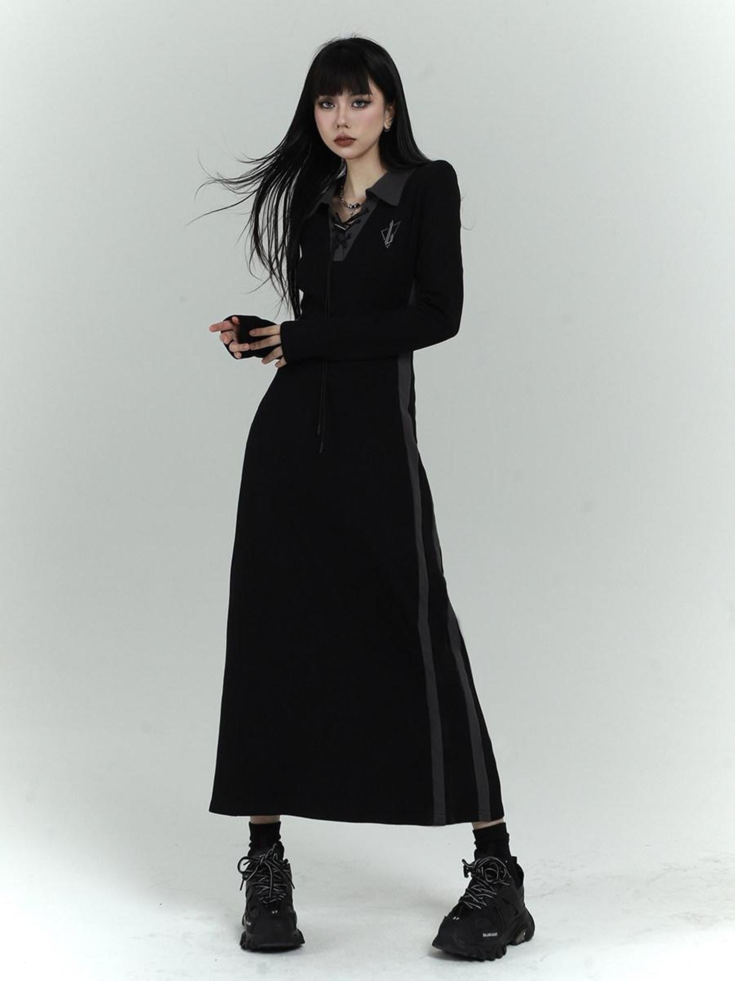 LADYGHOST Ghost Girl Black Long Sleeve Polo Sweatshirt Women&