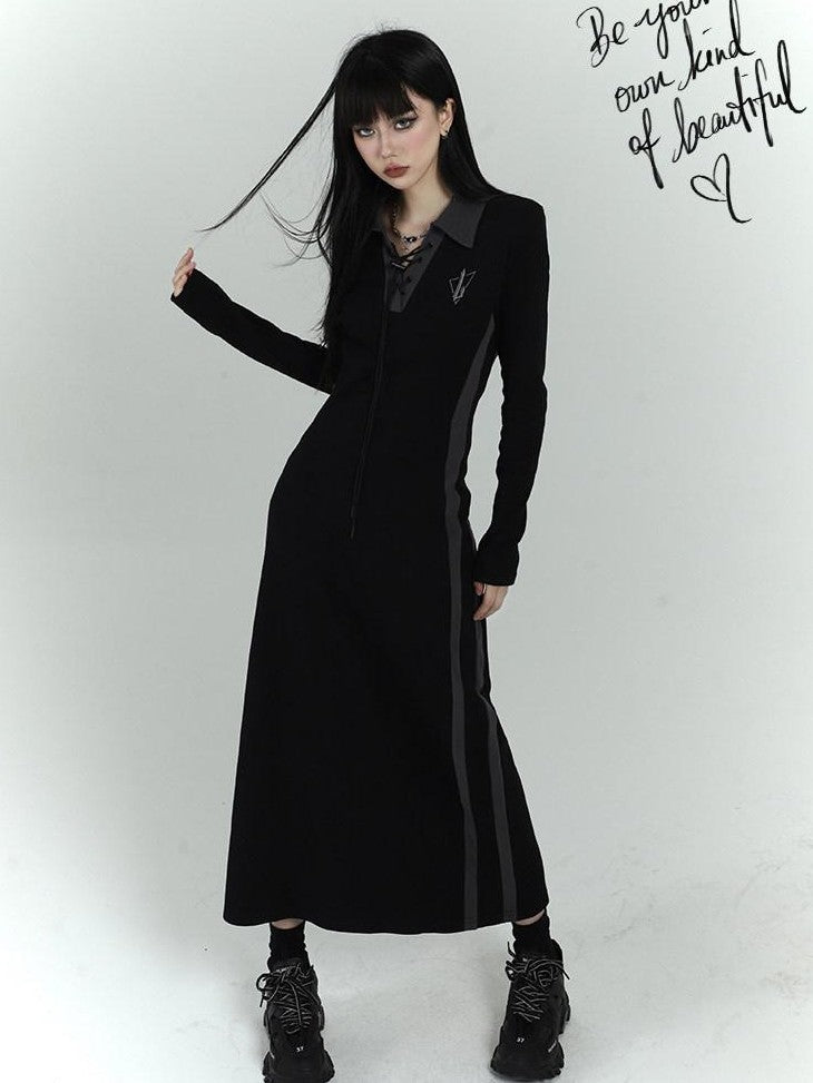 LADYGHOST Ghost Girl Black Long Sleeve Polo Sweatshirt Women&