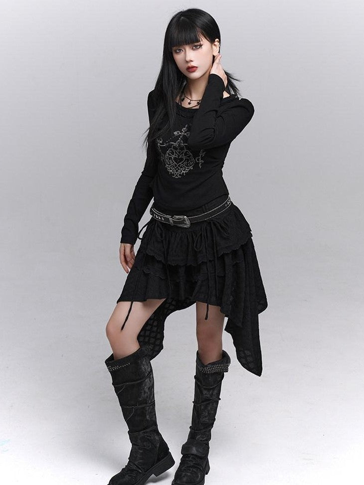 LADYGHOST Ghost Girl Black Slim Gothic Subculture Dark Women&