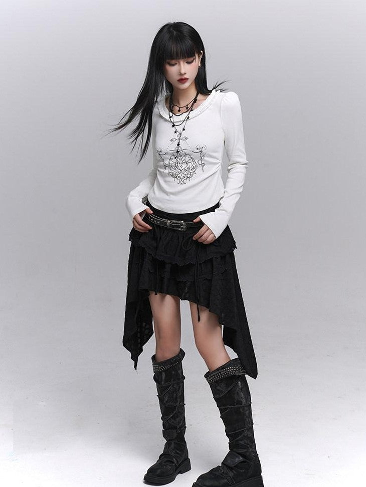 LADYGHOST Ghost Girl Black Slim Gothic Subculture Dark Women&