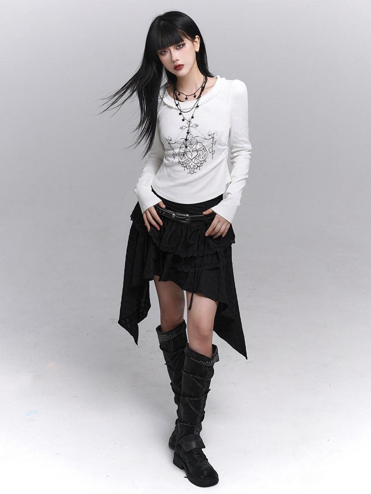 LADYGHOST Ghost Girl Black Slim Gothic Subculture Dark Women&