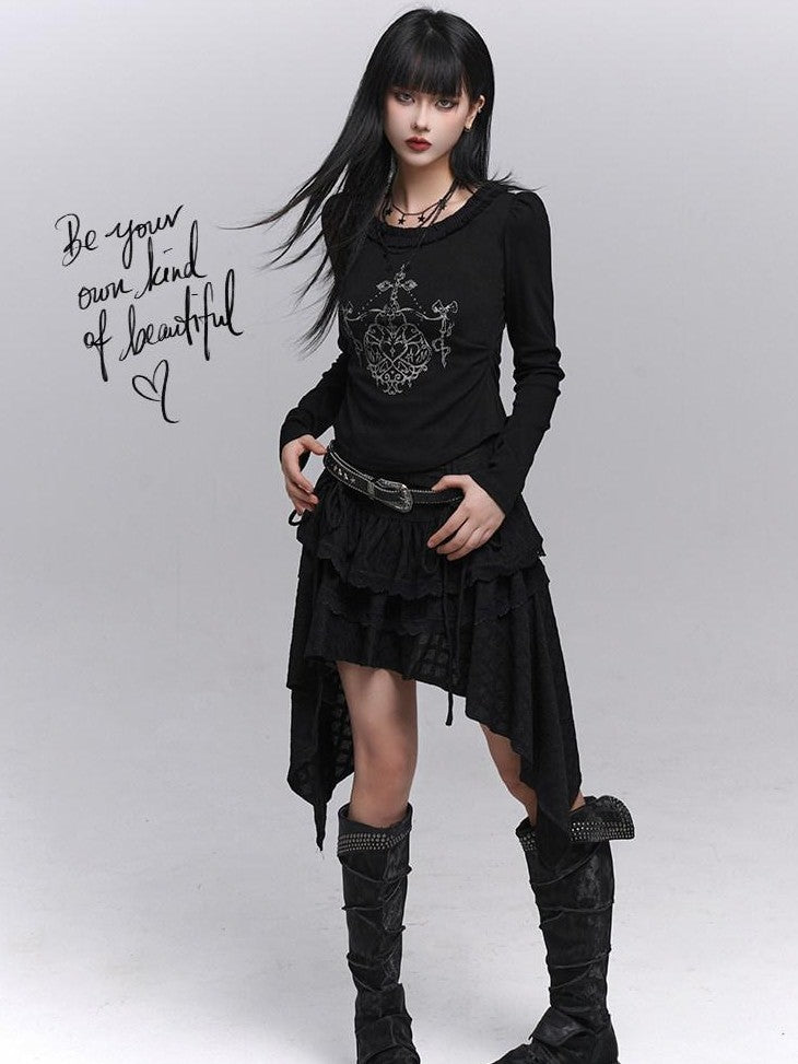 LADYGHOST Ghost Girl Black Slim Gothic Subculture Dark Women&