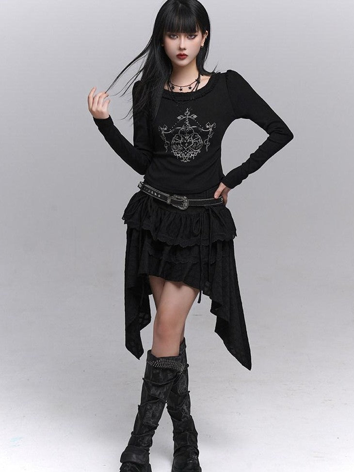 LADYGHOST Ghost Girl Black Slim Gothic Subculture Dark Women&