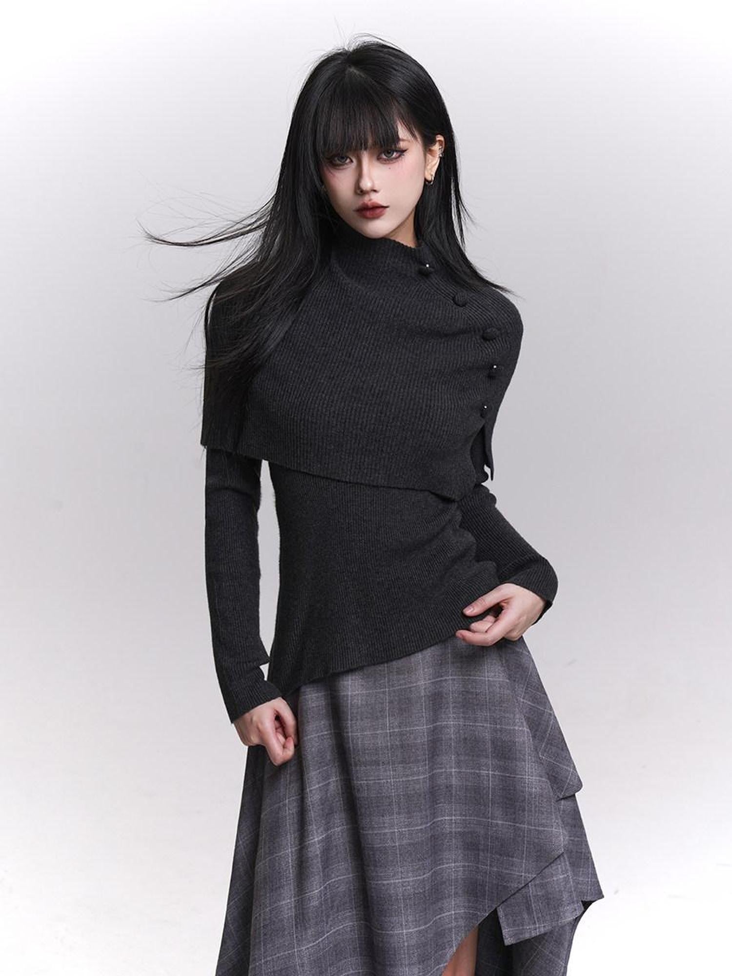 LADYGHOST Ghost Girl Cape Shawl Two Piece Women&