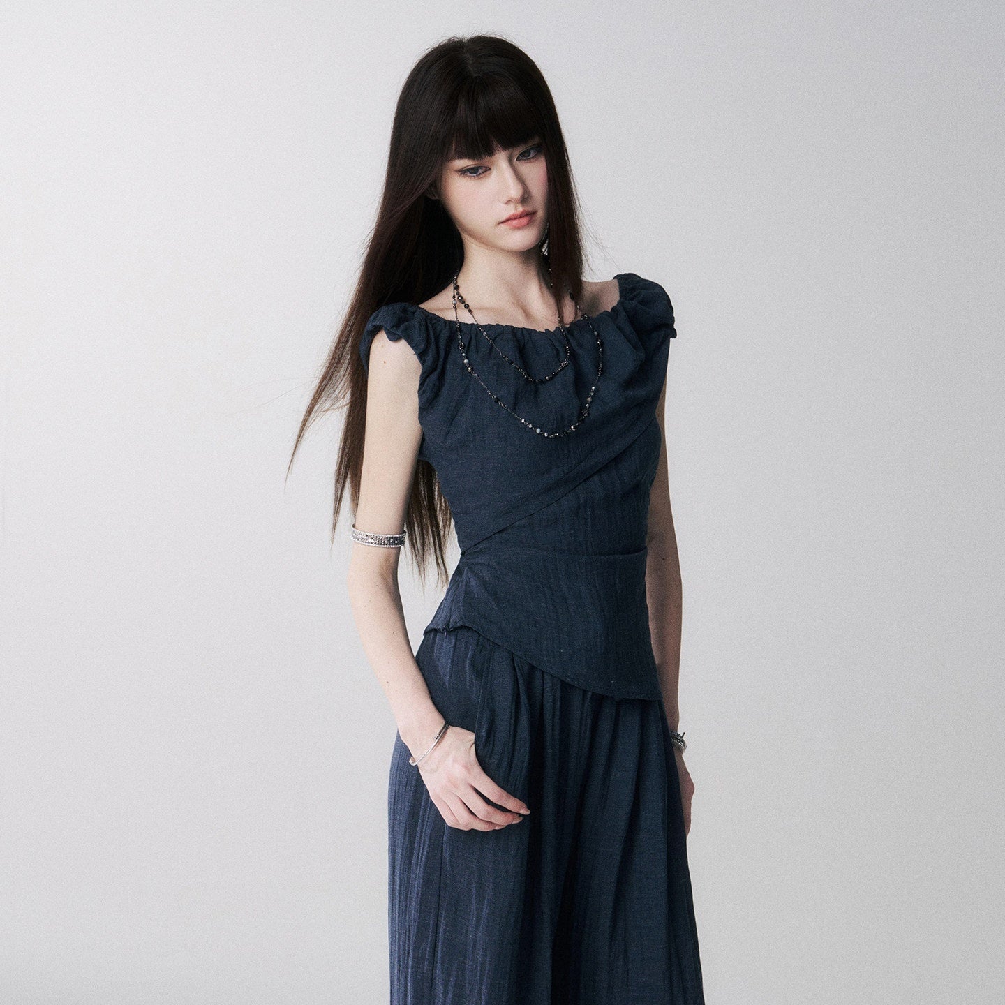 LADYGHOST_Ghost_Girl_Cinched_Waist_Navy_Women&