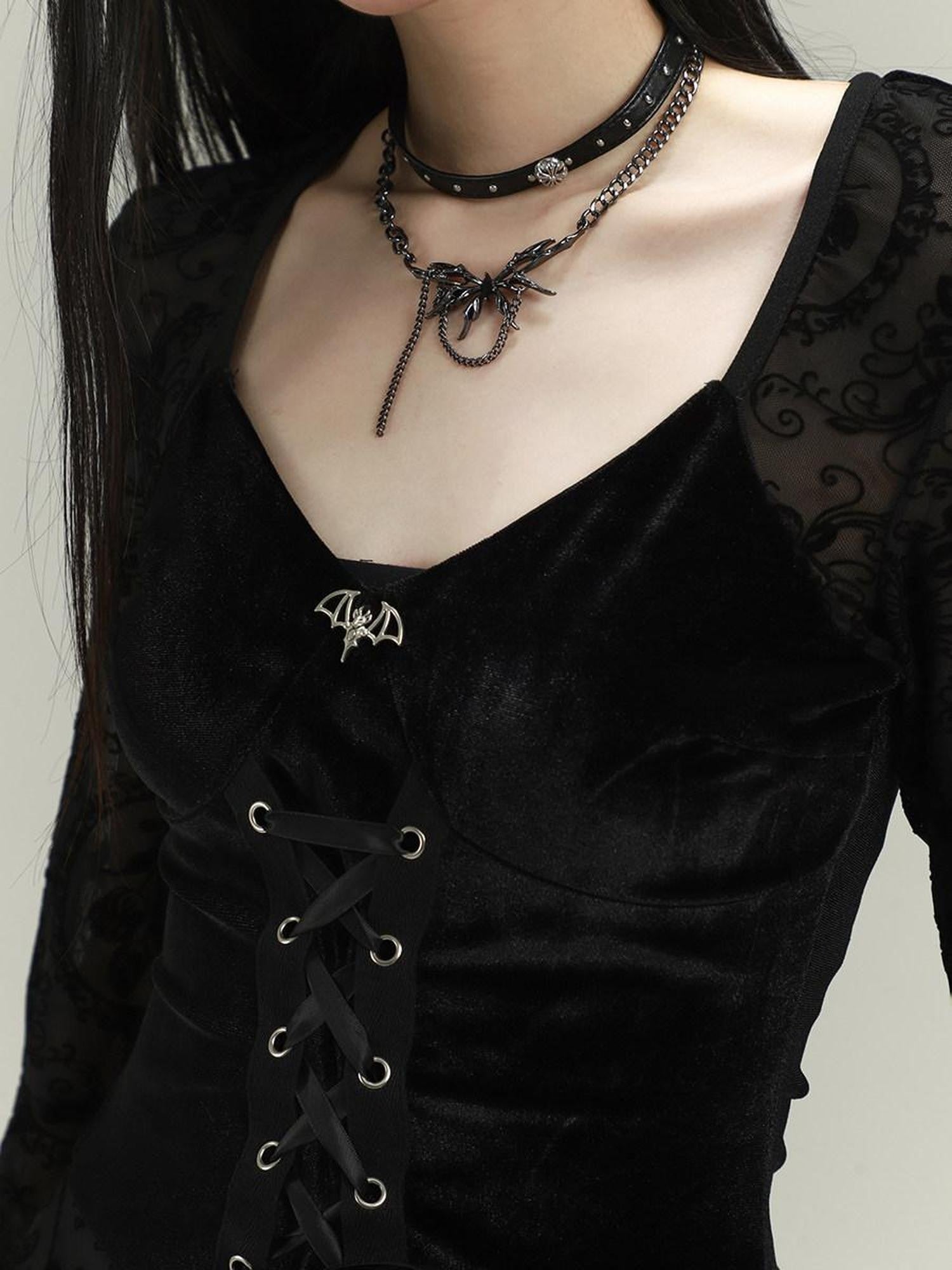 LADYGHOST Ghost Girl Gothic Bell Sleeve Women&