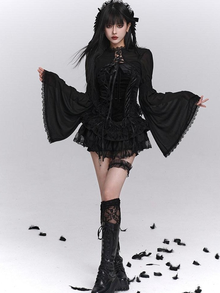 LADYGHOST Ghost Girl Gothic Puffy Tiered Cake Women&