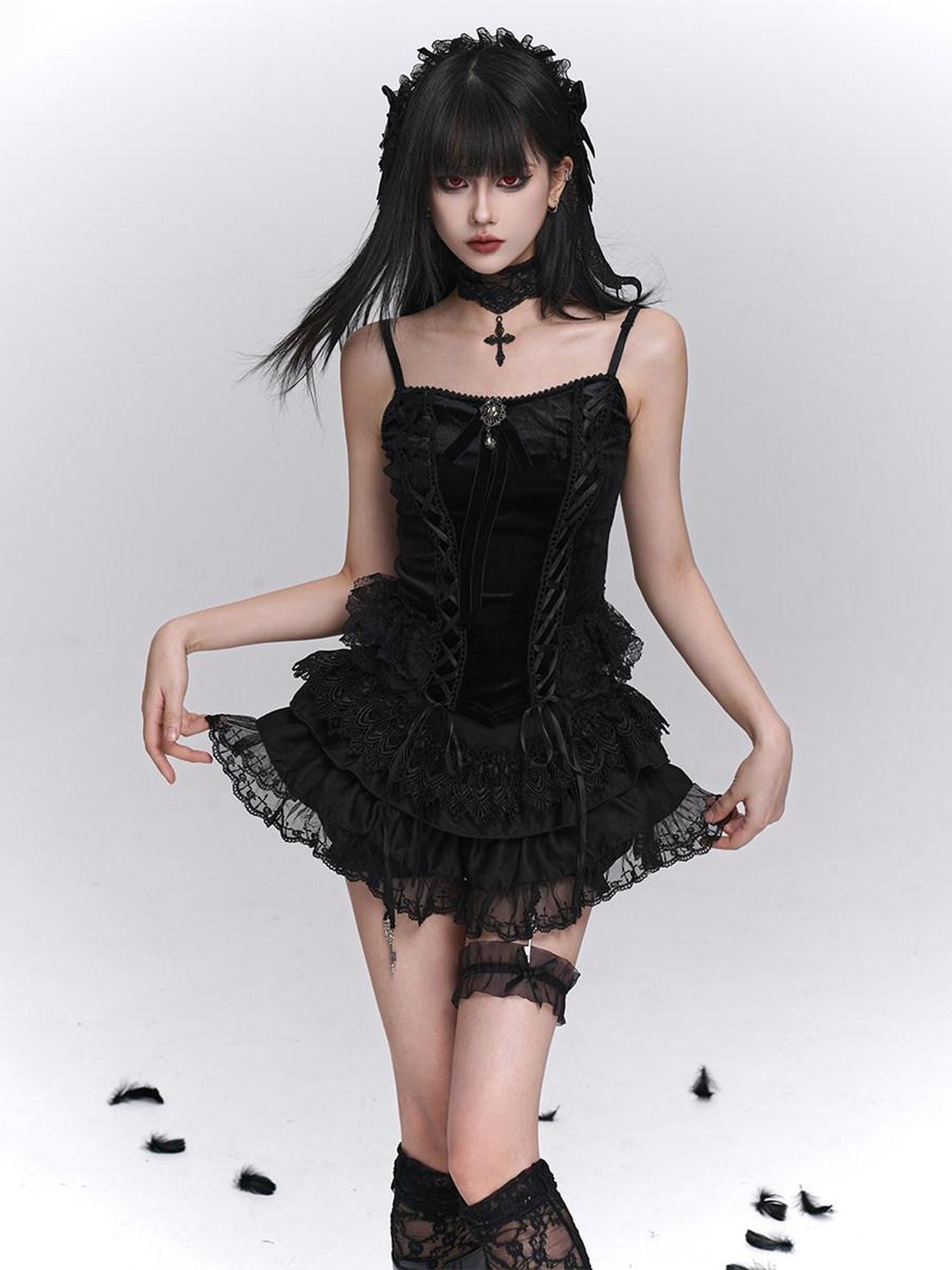 LADYGHOST Ghost Girl Gothic Puffy Tiered Cake Women&