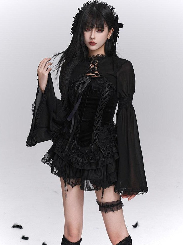 LADYGHOST Ghost Girl Gothic Puffy Tiered Cake Women&