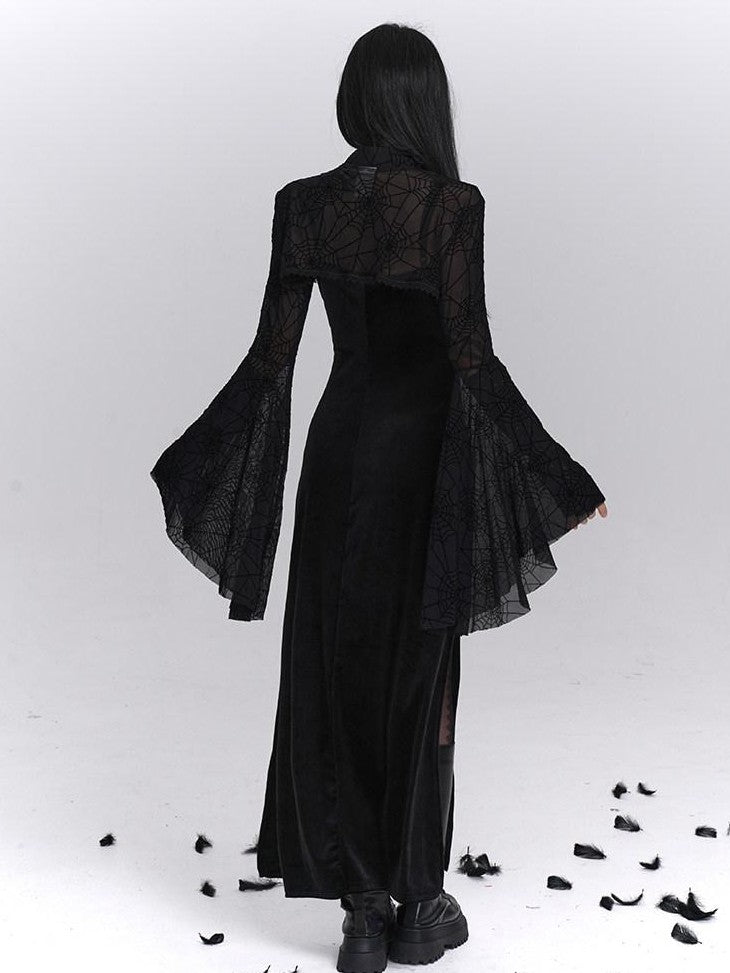 LADYGHOST Ghost Girl Gothic Sexy Slit Strappy Figure Flattering Women&