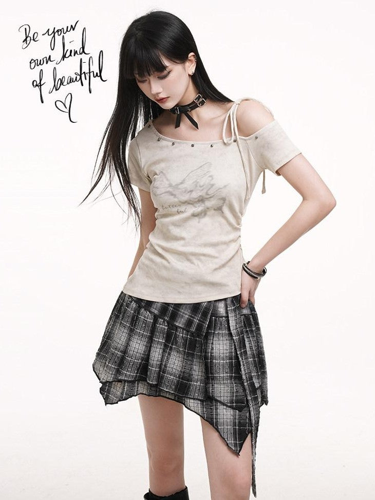 LADYGHOST Ghost Girl Print Slim Fit Cropped Cami Women&