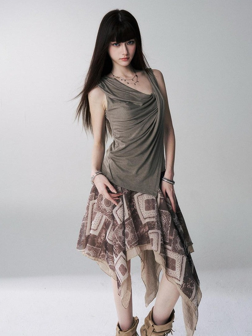 LADYGHOST Ghost Girl Unique Design Slouchy Relaxed Sleeveless Women&