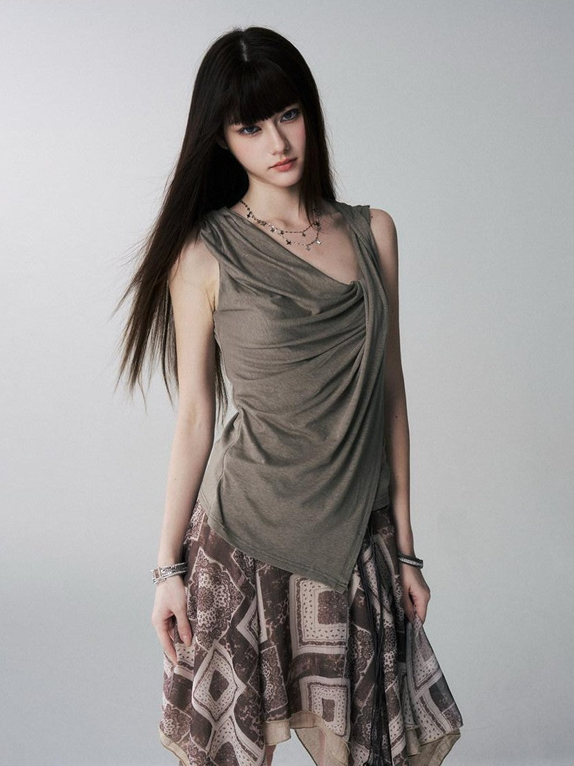 LADYGHOST Ghost Girl Unique Design Slouchy Relaxed Sleeveless Women&