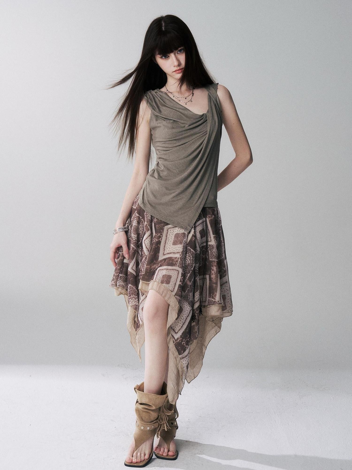 LADYGHOST Ghost Girl Unique Design Slouchy Relaxed Sleeveless Women&