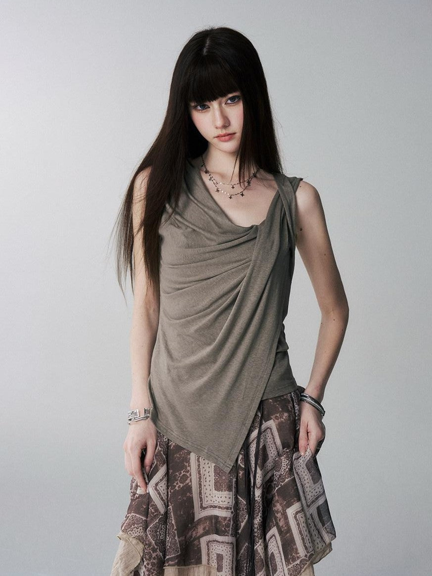 LADYGHOST Ghost Girl Unique Design Slouchy Relaxed Sleeveless Women&