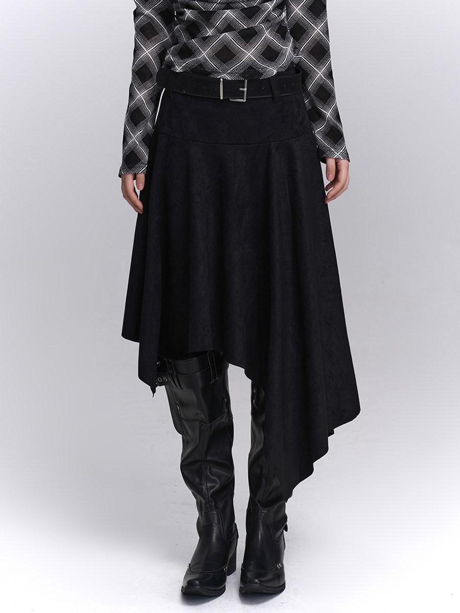 LADYGHOST Ghostly Coffee Brown Asymmetrical Hem Women&
