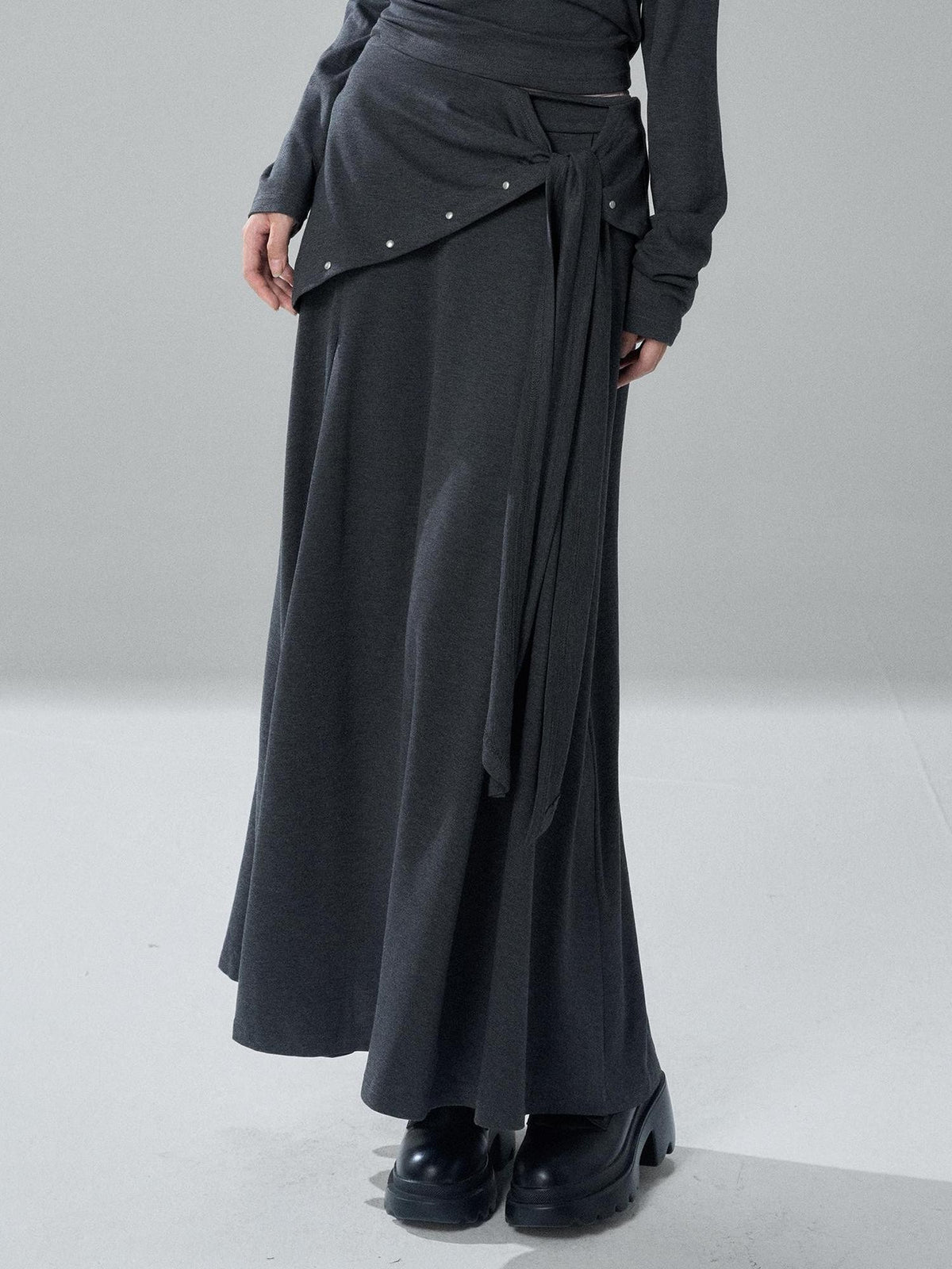 LADYGHOST Riveted One Shoulder Asymmetric Hem Solid Women&