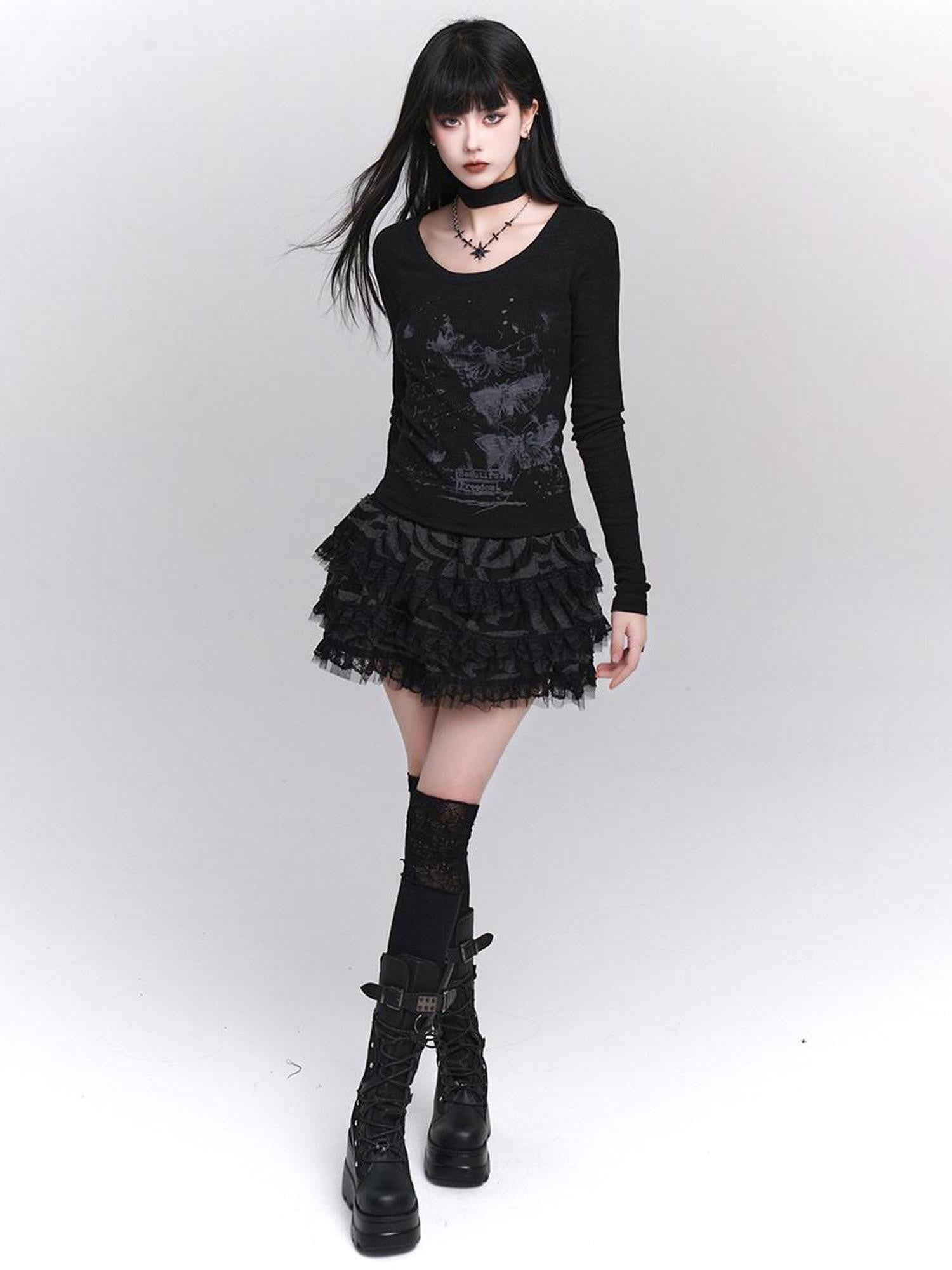 LADYGHOST White Ghost Girl Print Base Layer Women&