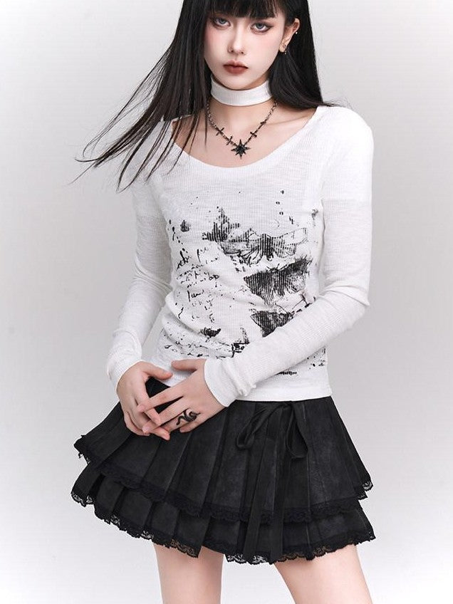 LADYGHOST White Ghost Girl Print Base Layer Women&