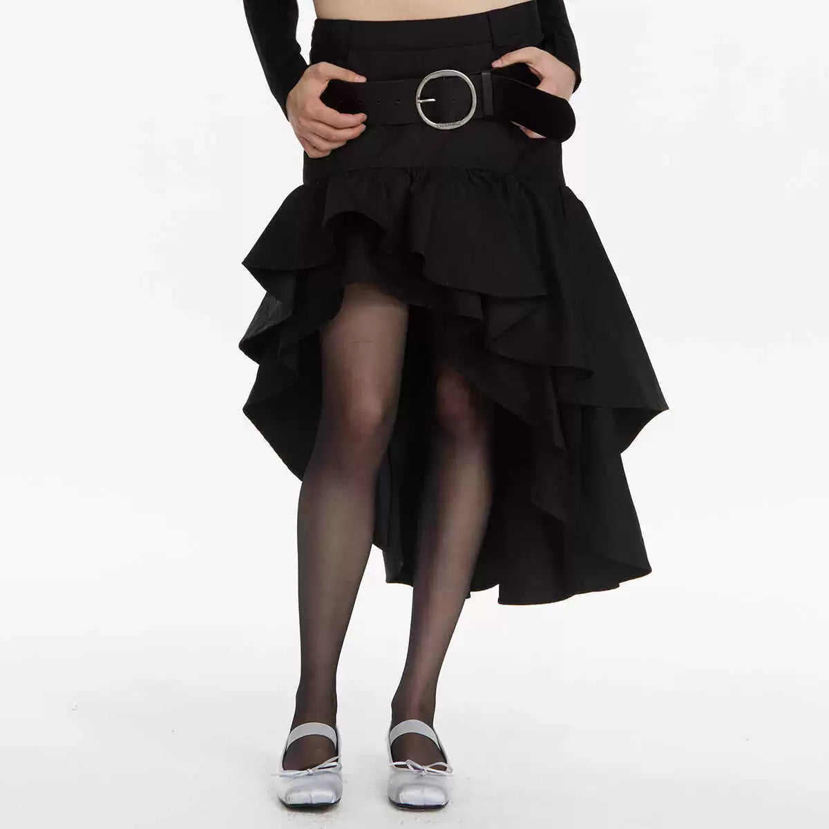 LYUOCHENG_A_Line_Asymmetrical_Ruffle_Hem_Skirt_MISSTT