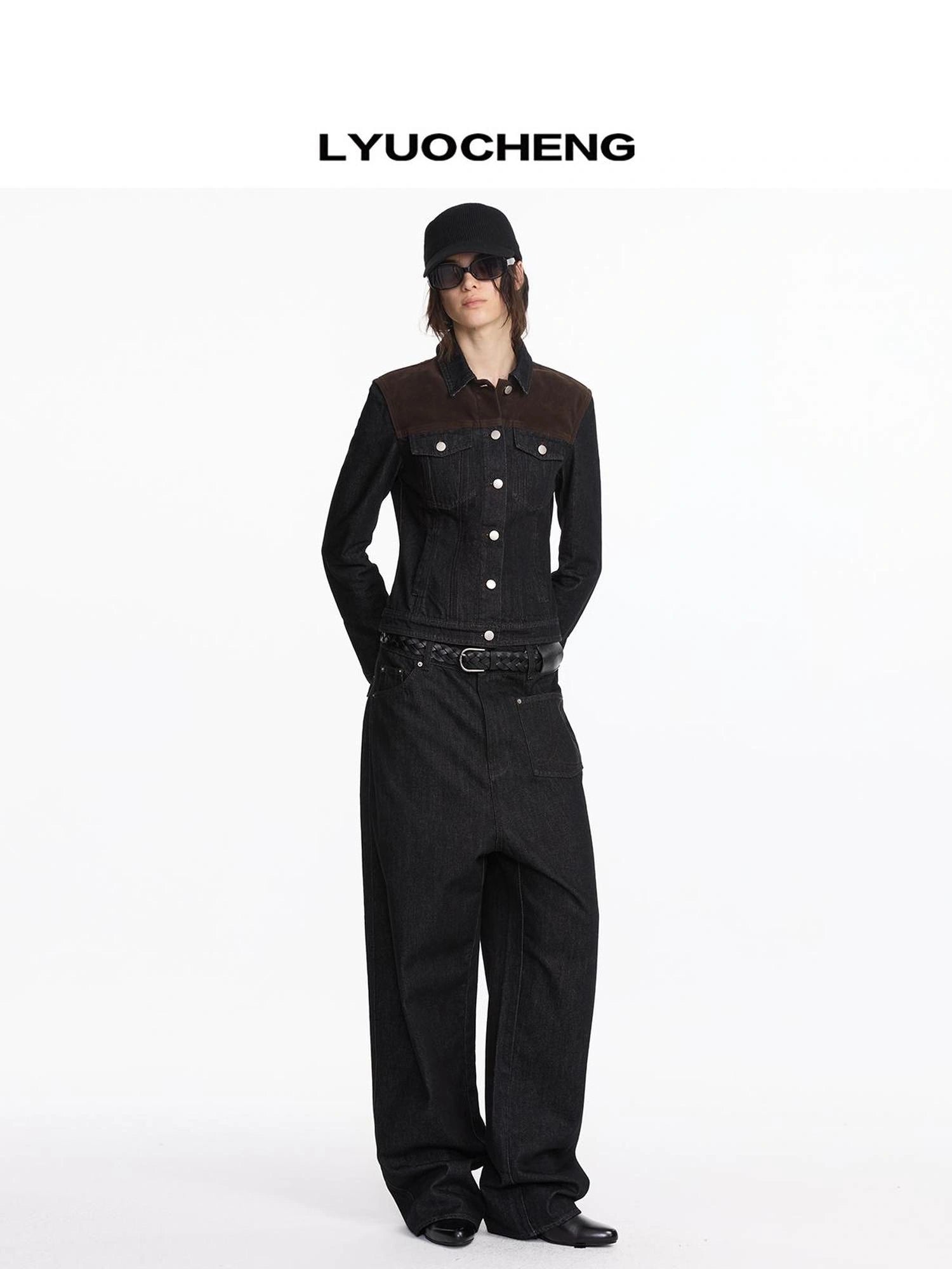 LYUOCHENG Asymmetric Inverted Raw Denim Jeans