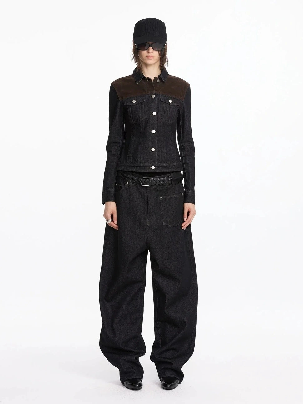 LYUOCHENG Asymmetric Inverted Raw Denim Jeans