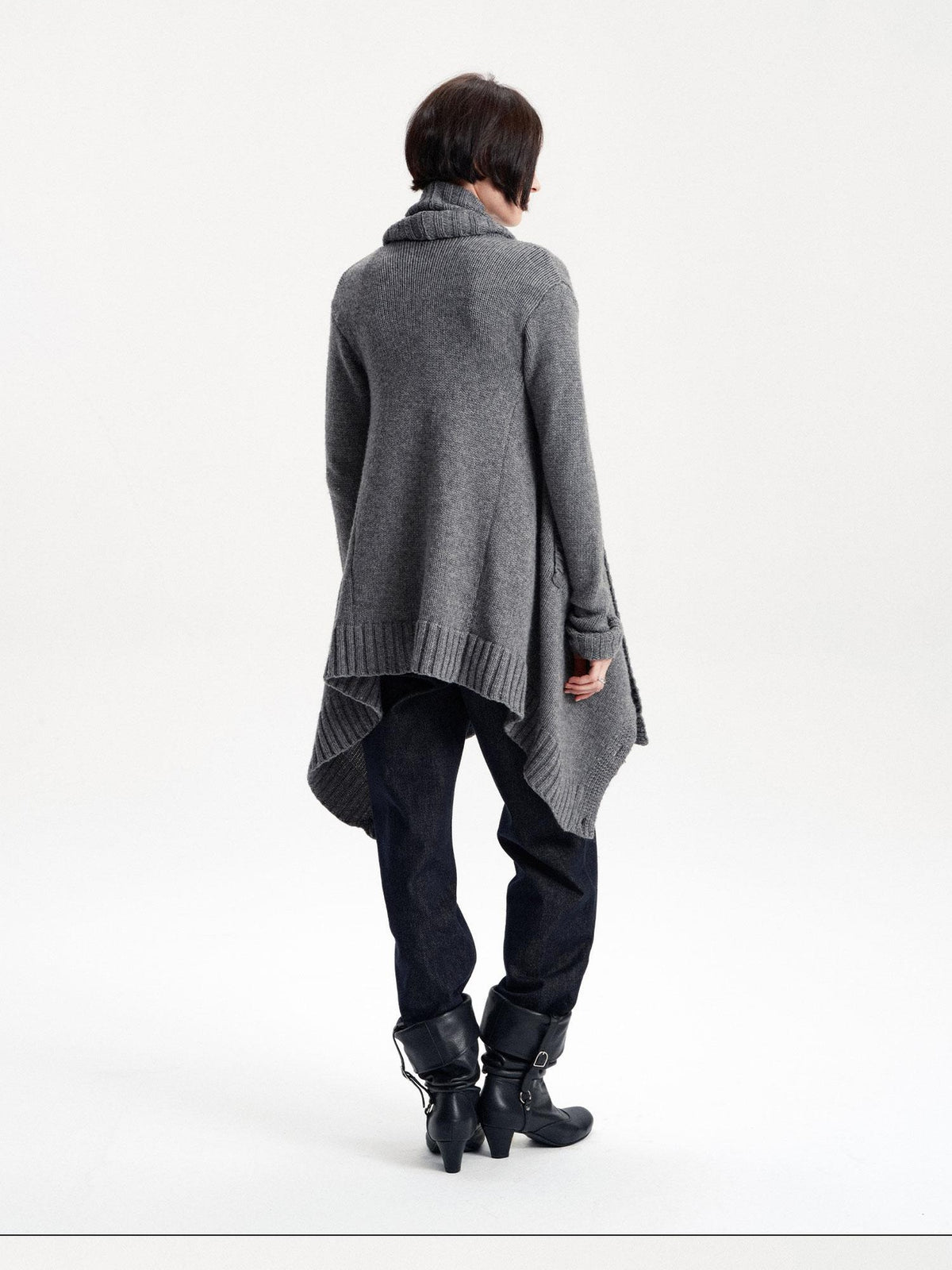 LYUOCHENG Asymmetric Irregular British Vintage Reversible Women&