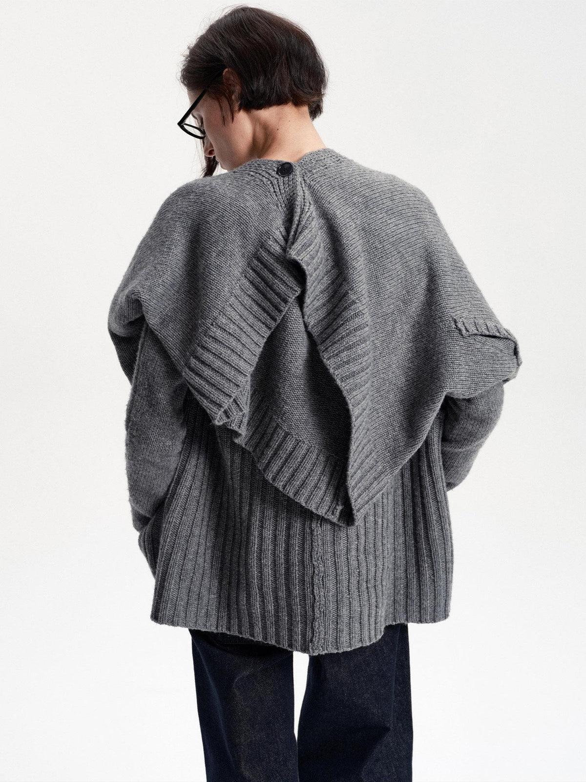 LYUOCHENG Asymmetric Irregular British Vintage Reversible Women&