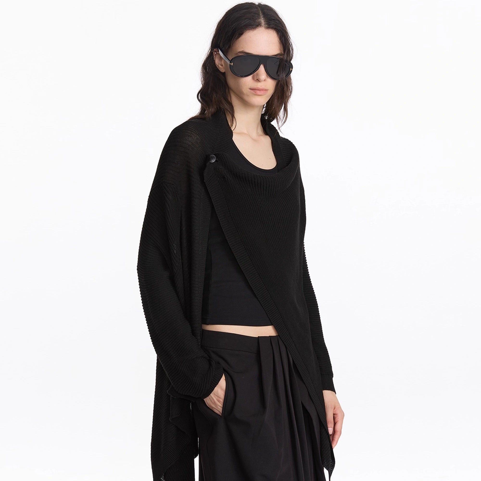 LYUOCHENG_Asymmetrical_Draped_Neck_Knit_Cardigan_MISSTT