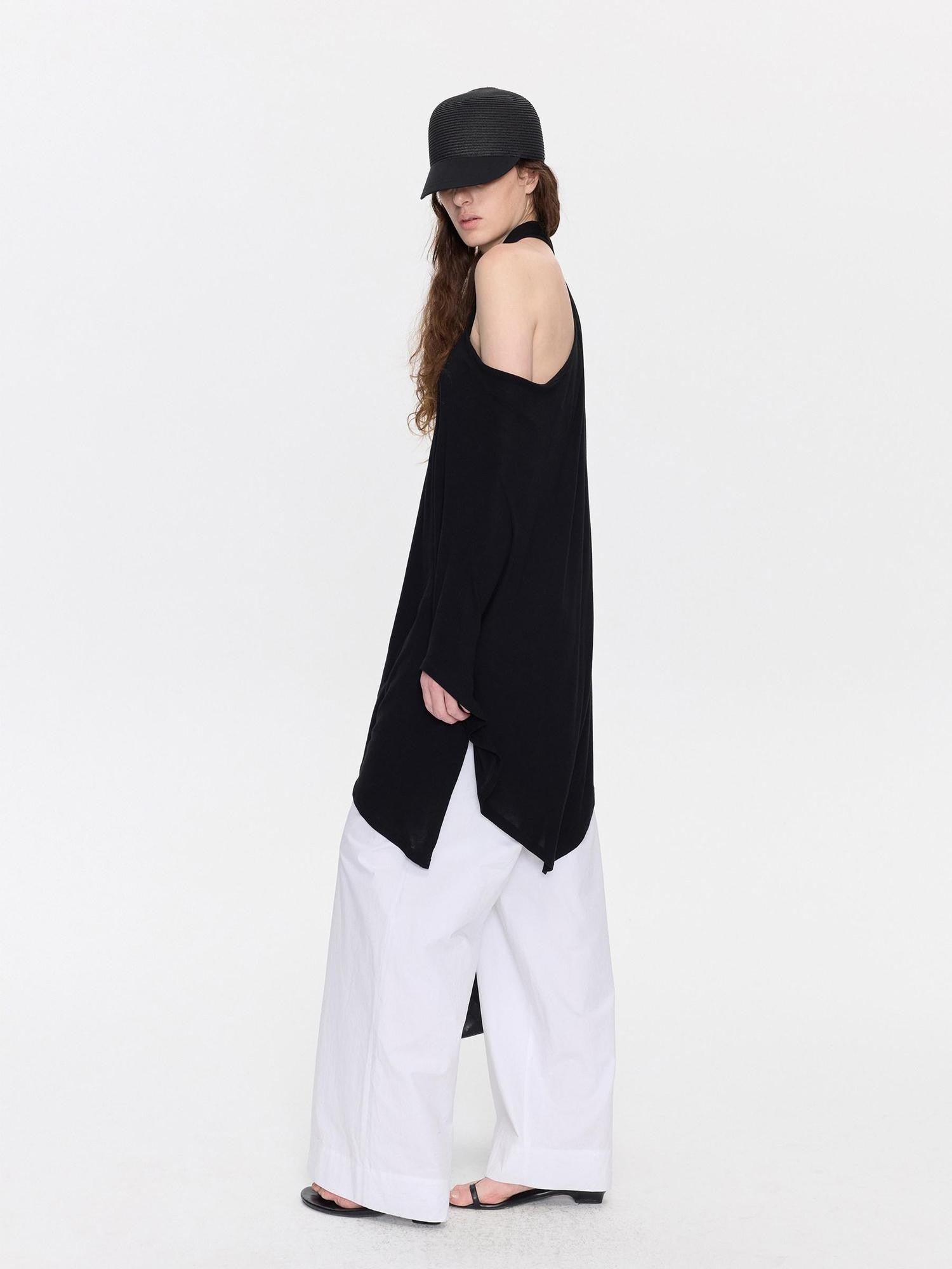 LYUOCHENG Asymmetrical Halter Drape Multiway Women&