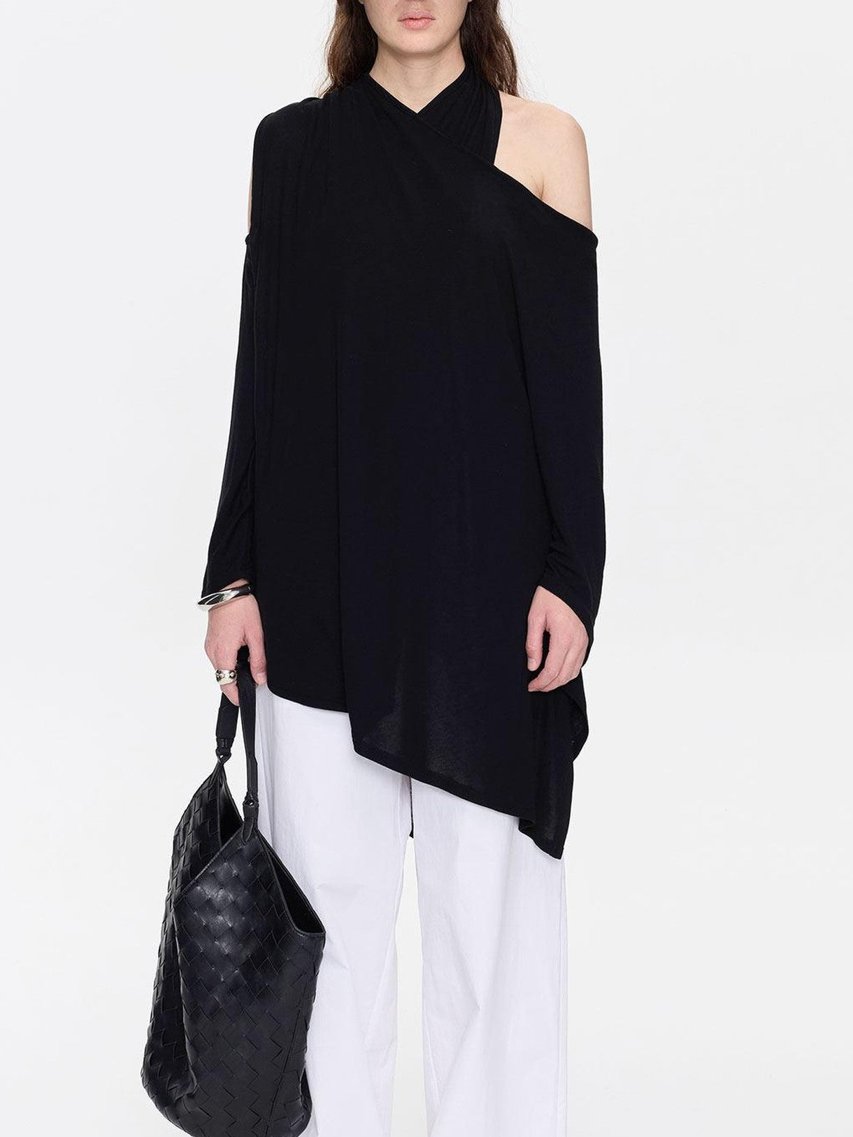 LYUOCHENG Asymmetrical Halter Drape Multiway Women&