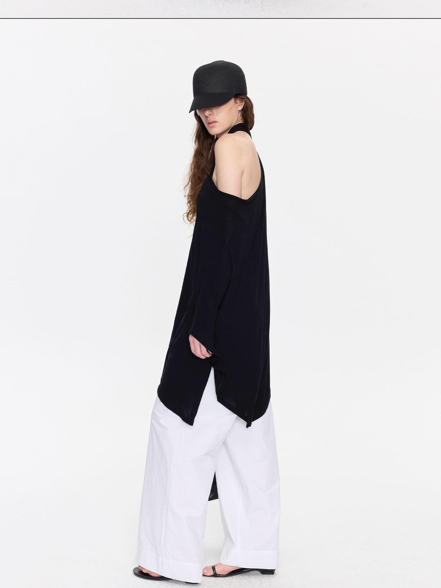 LYUOCHENG Asymmetrical Halter Drape Multiway Women&