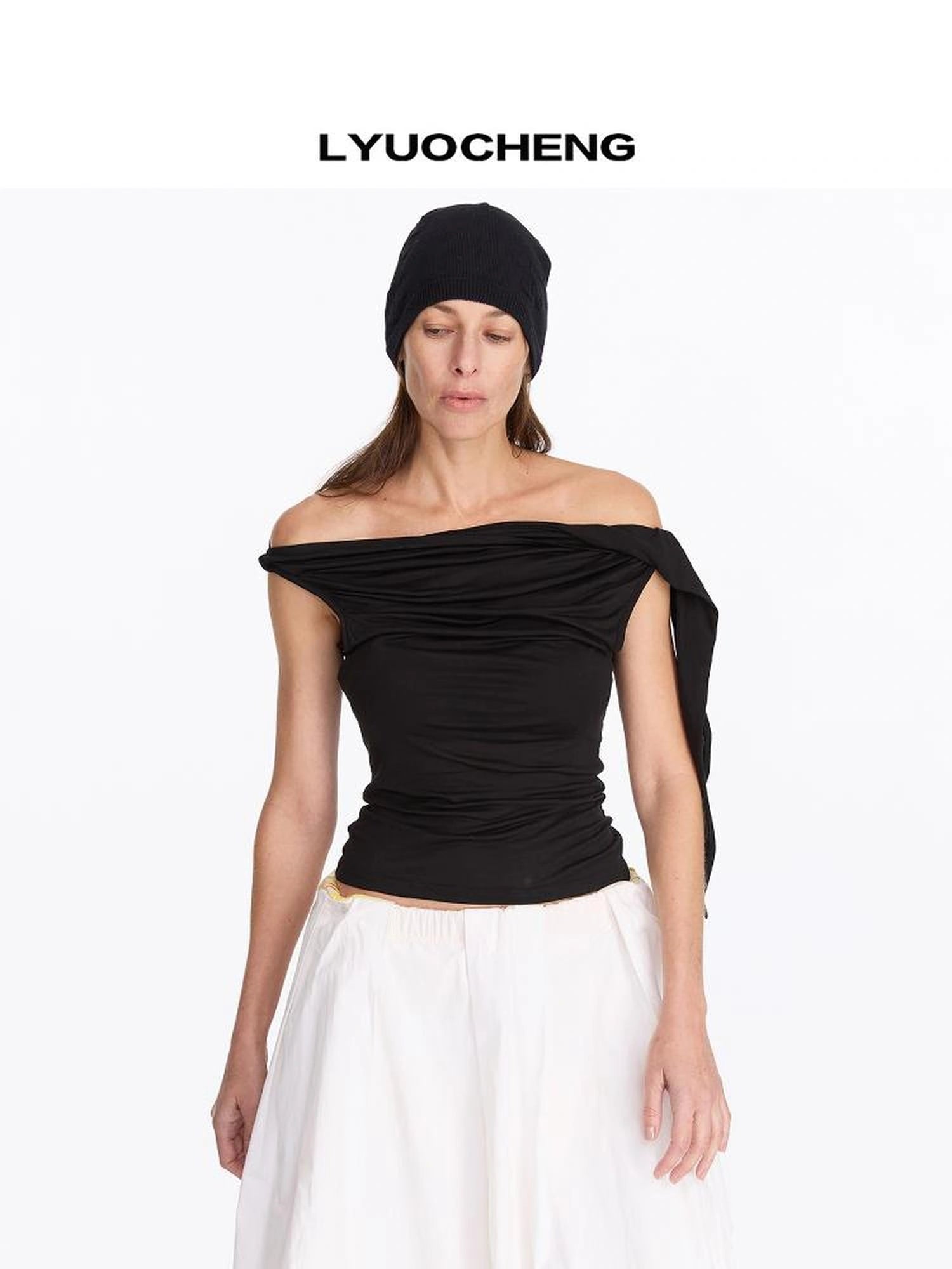 LYUOCHENG Asymmetrical Knot Sleeveless Top