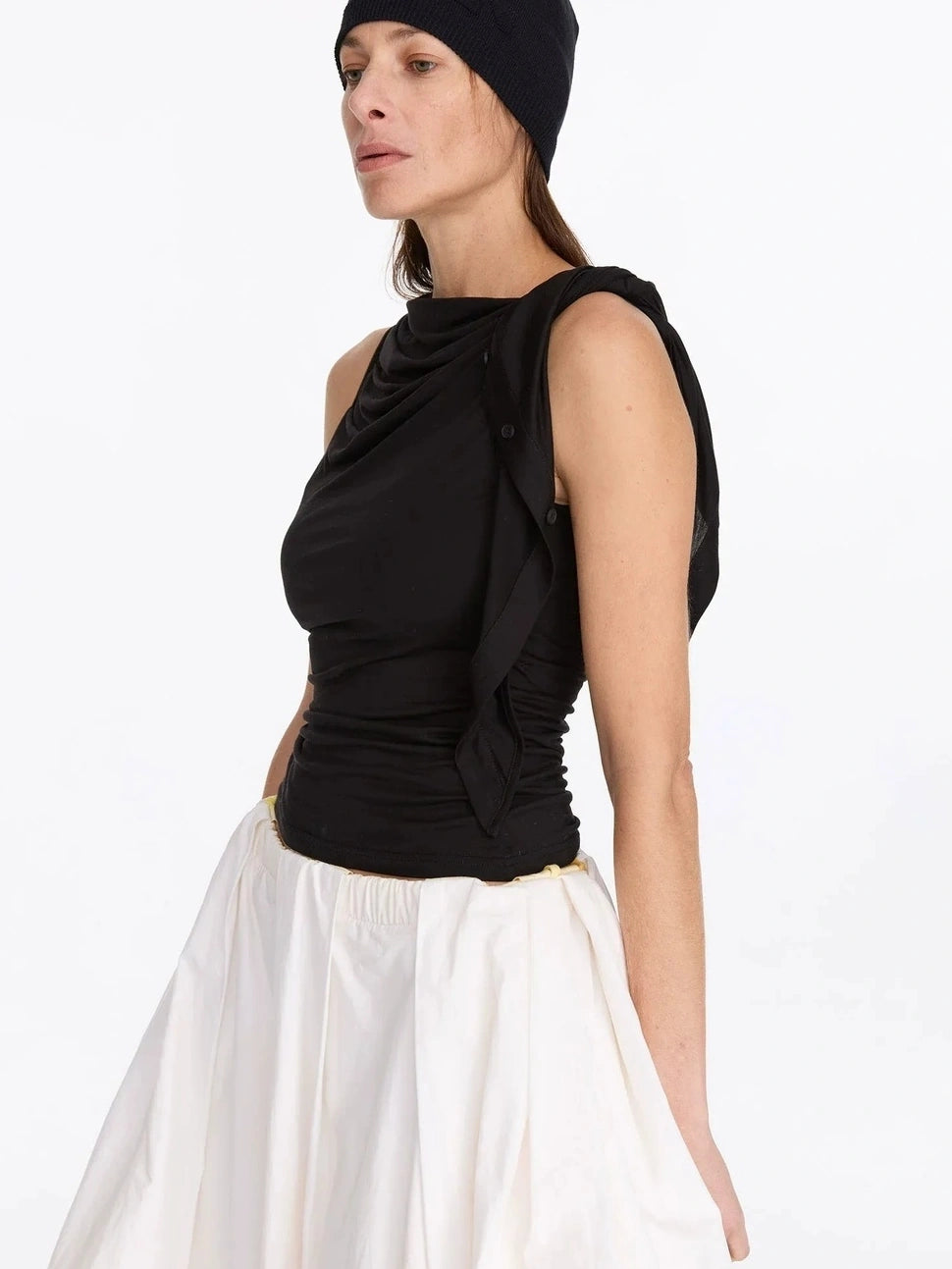 LYUOCHENG Asymmetrical Knot Sleeveless Top