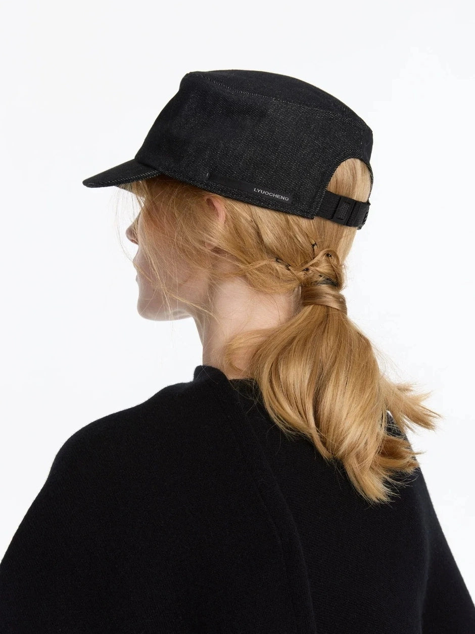 LYUOCHENG Autumn Stretchless Raw Denim Equestrian Hat